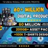"60M+ Premium Digital Products with Full Resell Rights | PLR & MRR | Keep 100% Profits + Bonus: 100K T-Shirt Designs FREE"